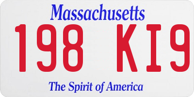 MA license plate 198KI9