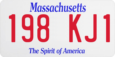 MA license plate 198KJ1
