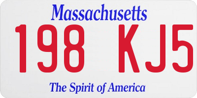 MA license plate 198KJ5