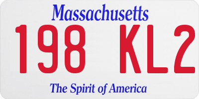 MA license plate 198KL2