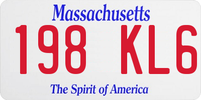MA license plate 198KL6