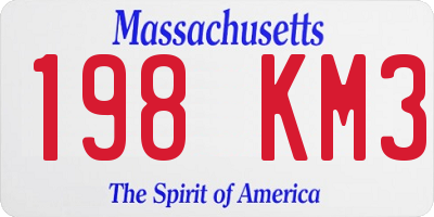 MA license plate 198KM3