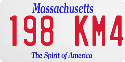 MA license plate 198KM4