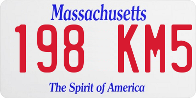 MA license plate 198KM5