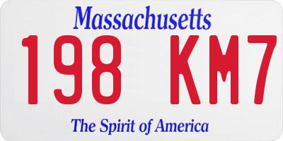 MA license plate 198KM7