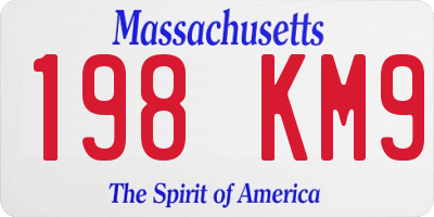 MA license plate 198KM9