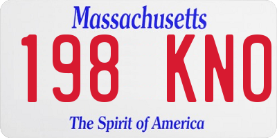 MA license plate 198KN0