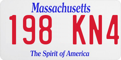 MA license plate 198KN4