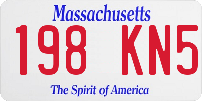 MA license plate 198KN5