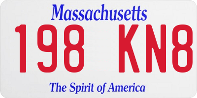 MA license plate 198KN8