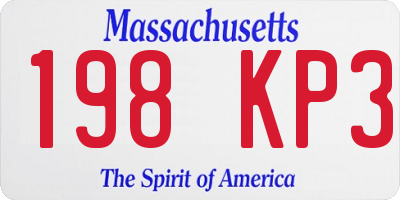 MA license plate 198KP3