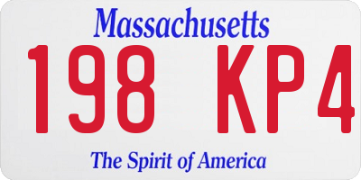 MA license plate 198KP4