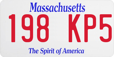 MA license plate 198KP5