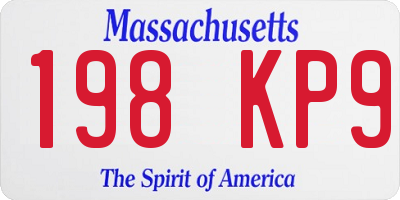 MA license plate 198KP9