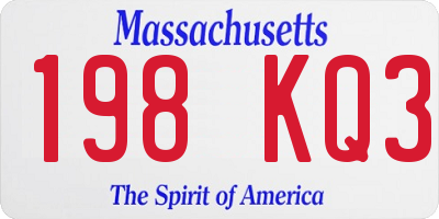 MA license plate 198KQ3