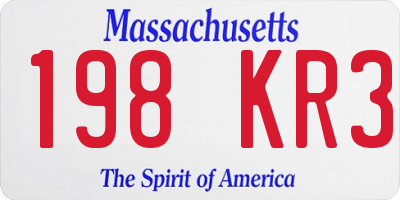 MA license plate 198KR3