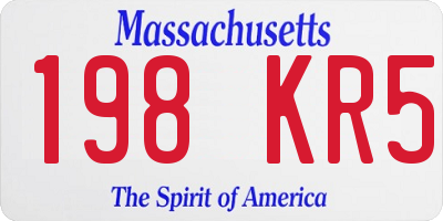 MA license plate 198KR5