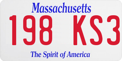 MA license plate 198KS3