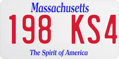 MA license plate 198KS4