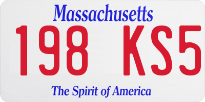 MA license plate 198KS5