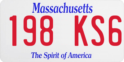 MA license plate 198KS6