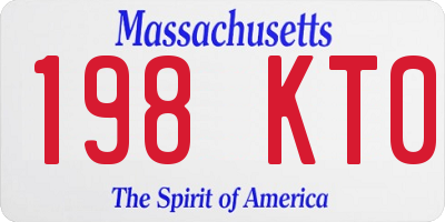 MA license plate 198KT0