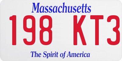 MA license plate 198KT3