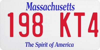 MA license plate 198KT4