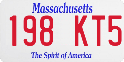 MA license plate 198KT5