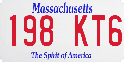 MA license plate 198KT6