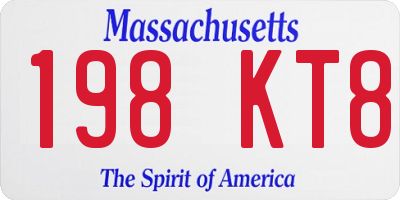 MA license plate 198KT8