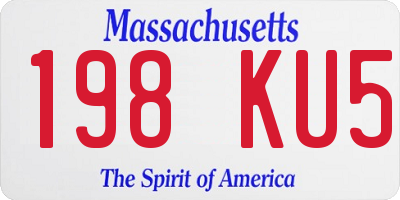MA license plate 198KU5