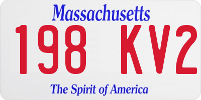 MA license plate 198KV2