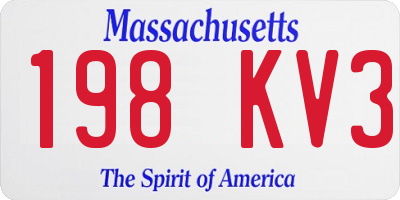 MA license plate 198KV3