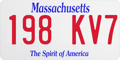 MA license plate 198KV7