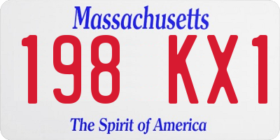 MA license plate 198KX1