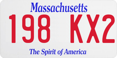 MA license plate 198KX2