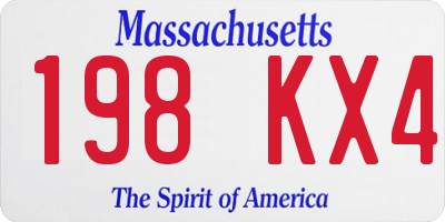 MA license plate 198KX4