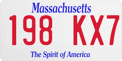 MA license plate 198KX7