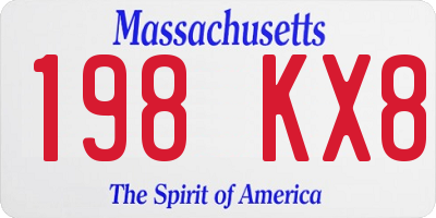 MA license plate 198KX8