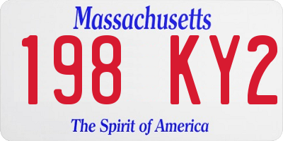 MA license plate 198KY2