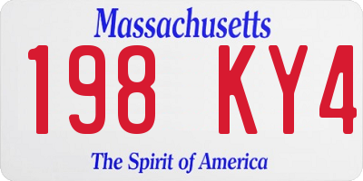 MA license plate 198KY4