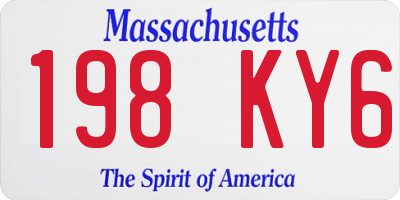 MA license plate 198KY6