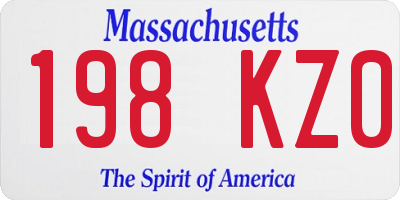 MA license plate 198KZ0