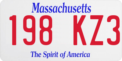 MA license plate 198KZ3