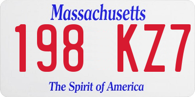 MA license plate 198KZ7
