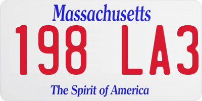 MA license plate 198LA3