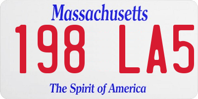 MA license plate 198LA5