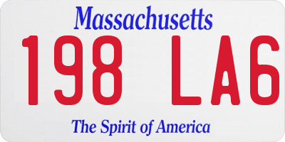 MA license plate 198LA6