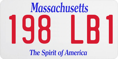 MA license plate 198LB1